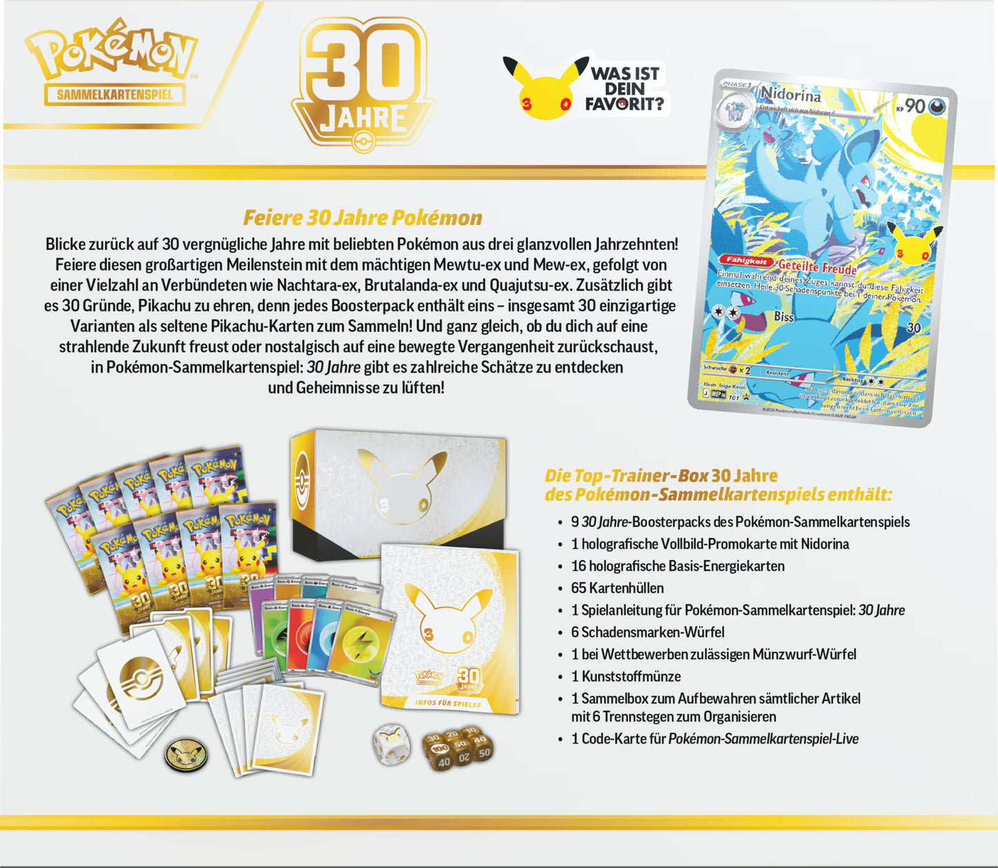 Pokémon TCG 30 Jahre Top Trainer Box