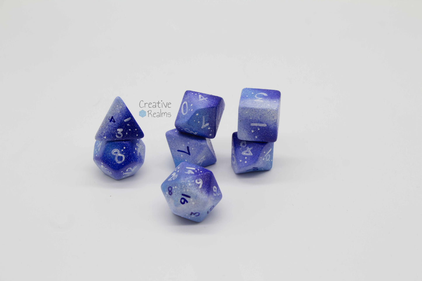 Würfelset 7-teilig Pride Galaxy Gay - MLM (SetDaffodilsOnFire, handbemalt)