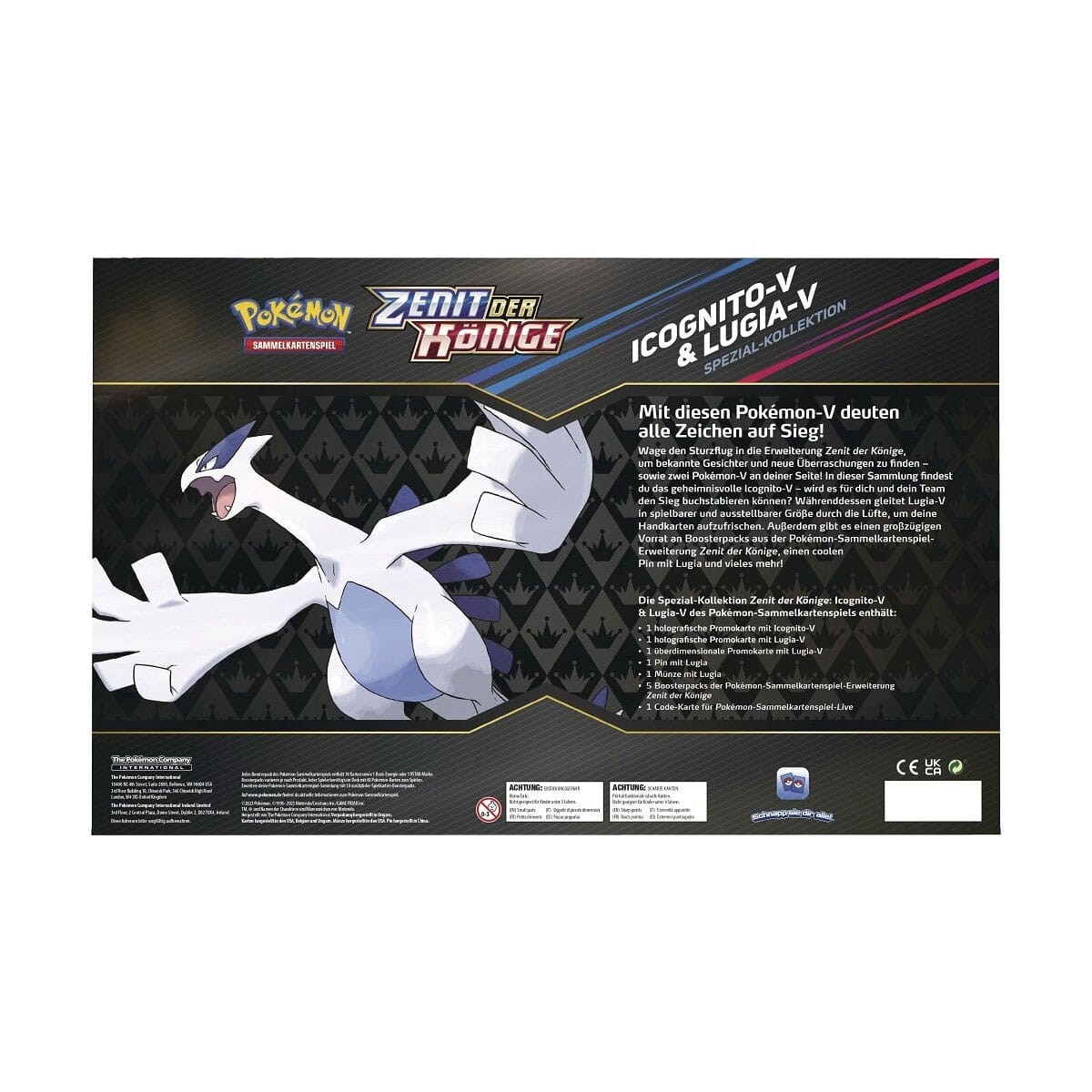 Pokémon TCG Zenit der Könige Icognito-V & Lugia-V Spezial-Kollektion - DE