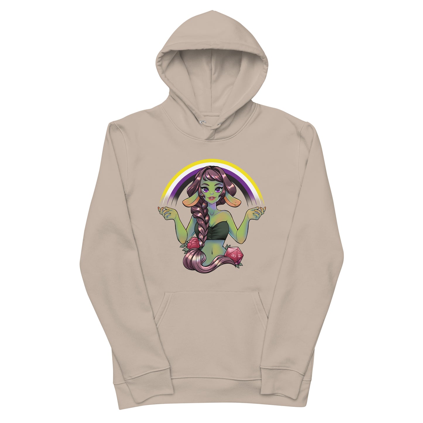 Pride Goblin - Nonbonary - Umweltfreundlicher Unisex-Kapuzenpullover