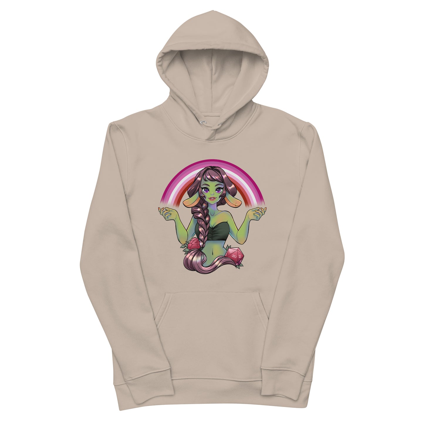 Pride Goblin - Lesbian - Umweltfreundlicher Unisex-Kapuzenpullover