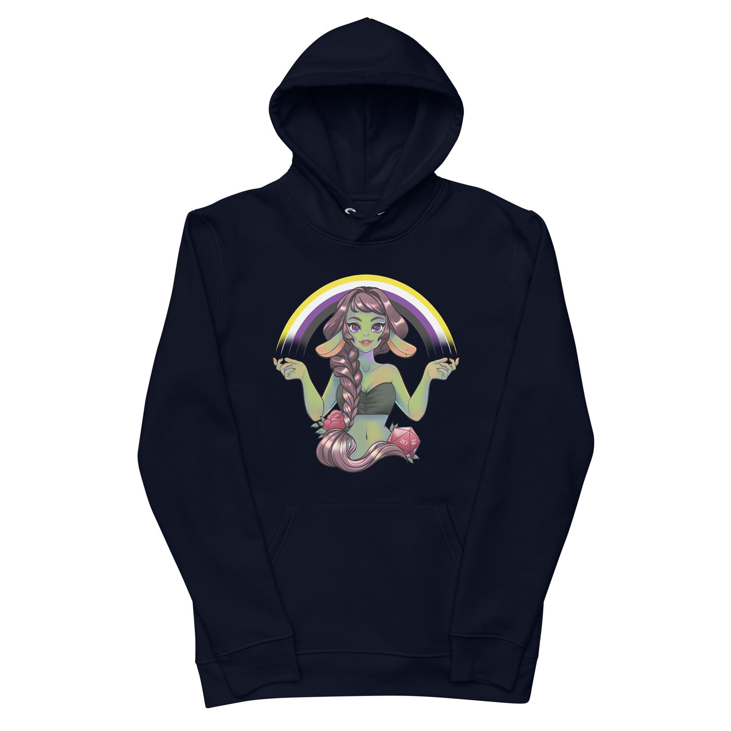 Pride Goblin - Nonbonary - Umweltfreundlicher Unisex-Kapuzenpullover