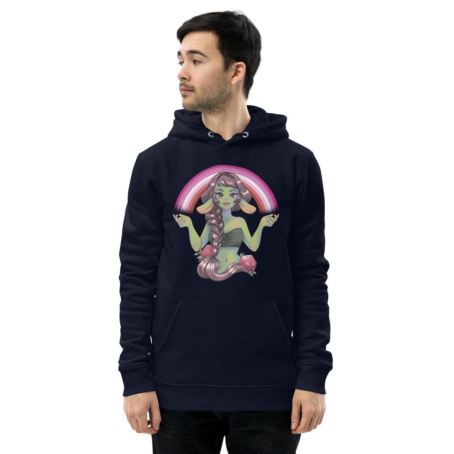 Pride Goblin - Lesbian - Umweltfreundlicher Unisex-Kapuzenpullover