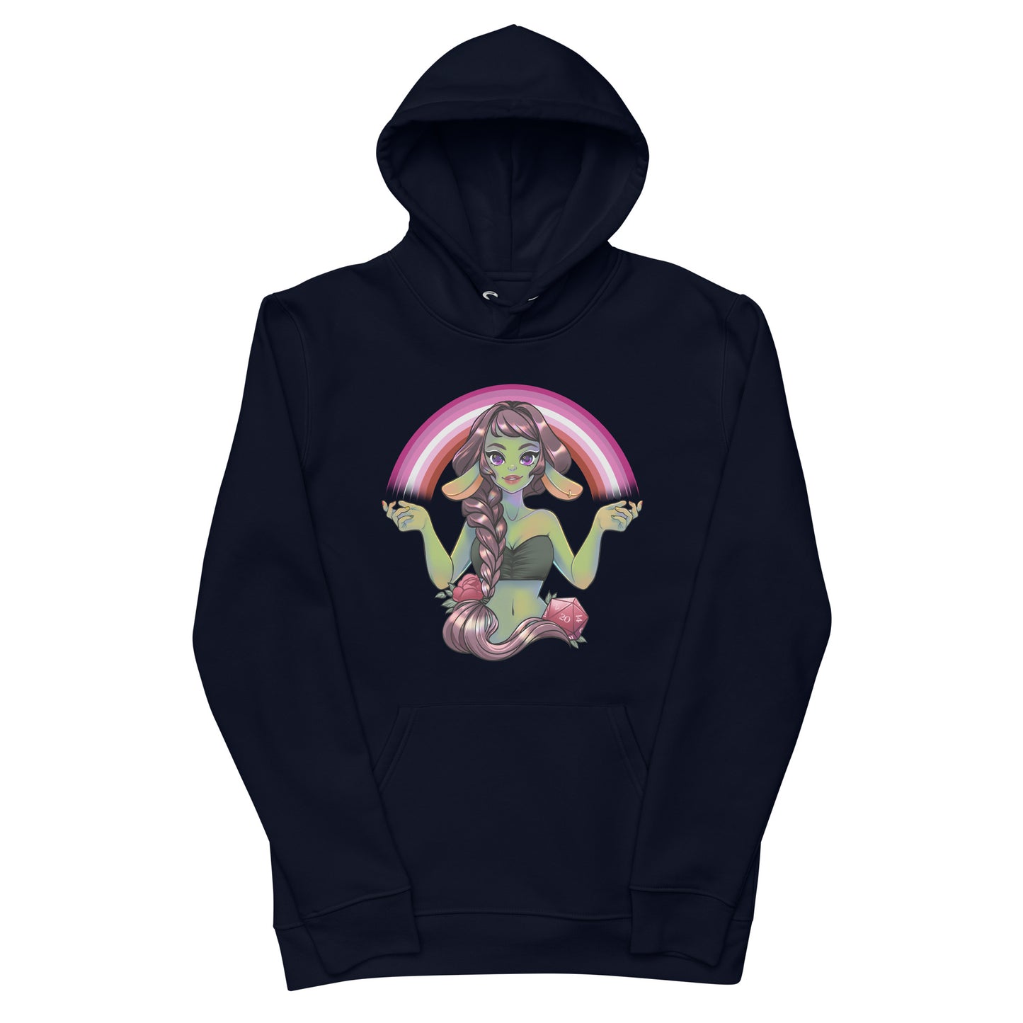 Pride Goblin - Lesbian - Umweltfreundlicher Unisex-Kapuzenpullover
