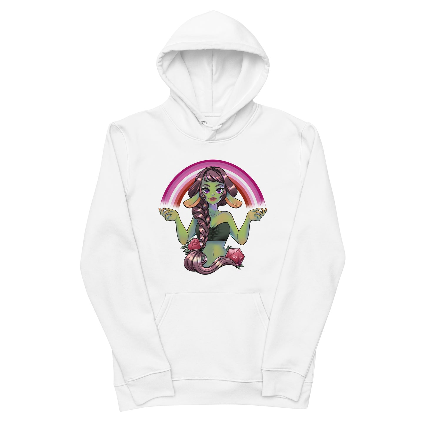 Pride Goblin - Lesbian - Umweltfreundlicher Unisex-Kapuzenpullover