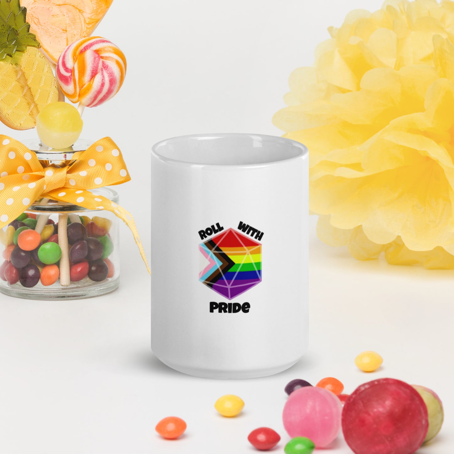 Roll With Pride - Weiße, glänzende Tasse