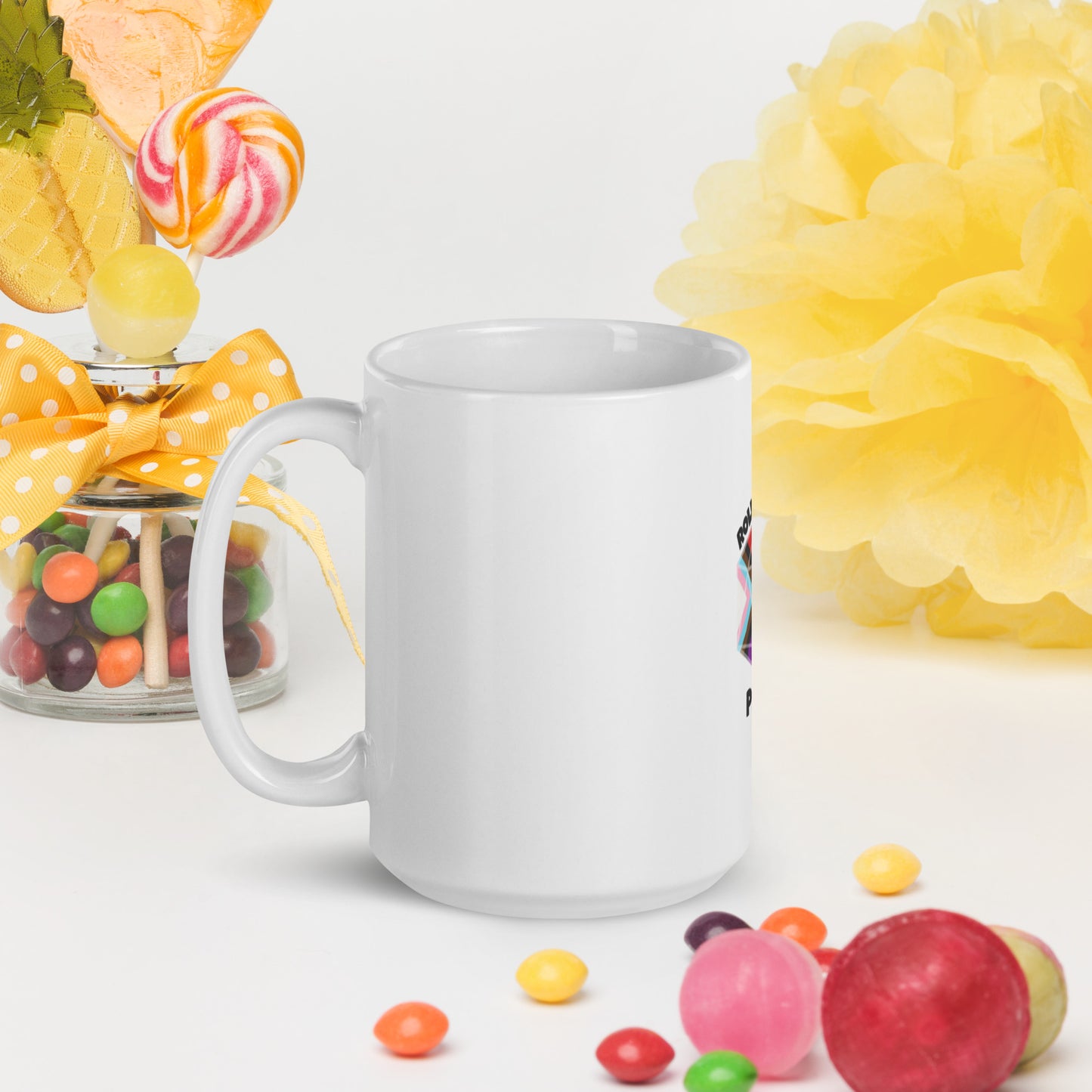 Roll With Pride - Weiße, glänzende Tasse