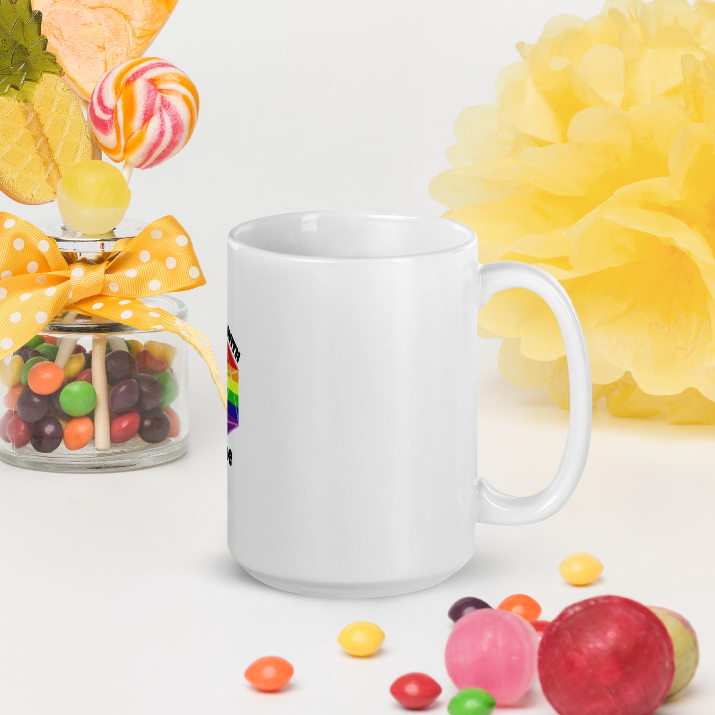 Roll With Pride - Weiße, glänzende Tasse