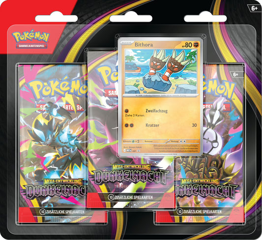 Pokémon TCG Dunkelnacht 3 Pack Blister mit Bithora