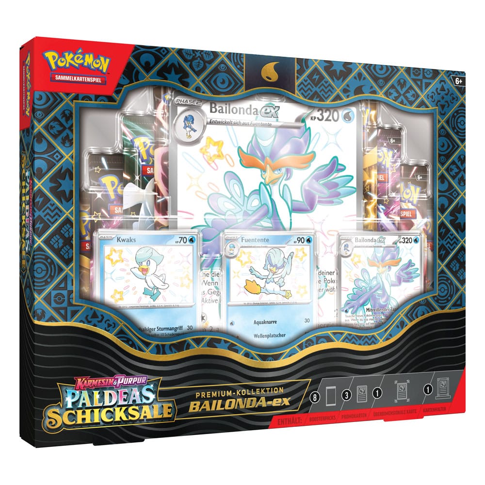 Pokémon TCG Premium-Kollektion Karmesin & Purpur - Paldeas Schicksale Bailonda EX (DE)