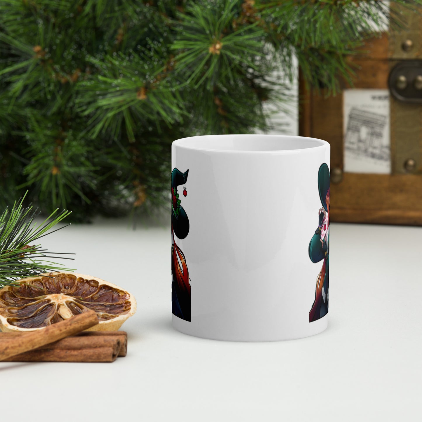 Weihnachts-Hexe - Weiße, glänzende Tasse