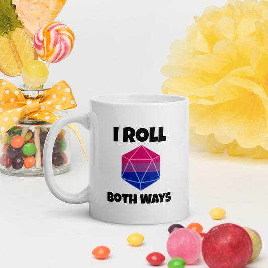 Pride Dice - Bisexual - Weiße, glänzende Tasse